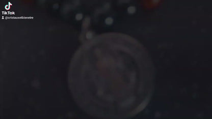 Bracelet Saint Benoît Hématite & jaspe rouge : Protection - Force - Equilibre